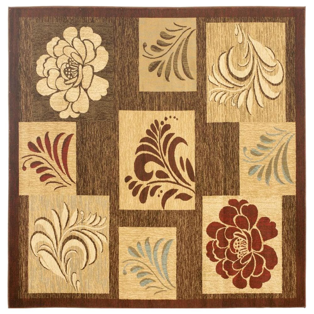 Safavieh Lyndhurst LNH554 6"7" Square Brown and Multicolor Area Rug, , large