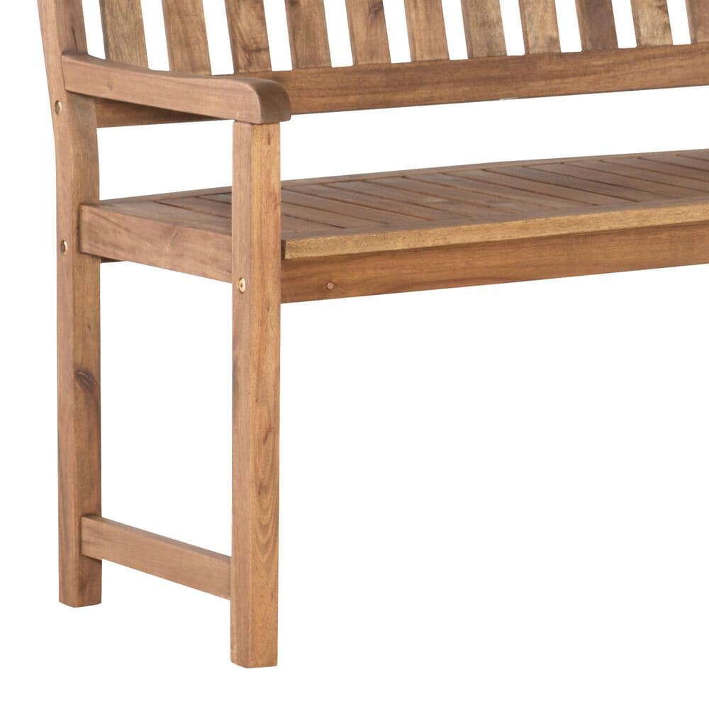 Linon Home Decor Catalan Bench in Warm Acorn, , large