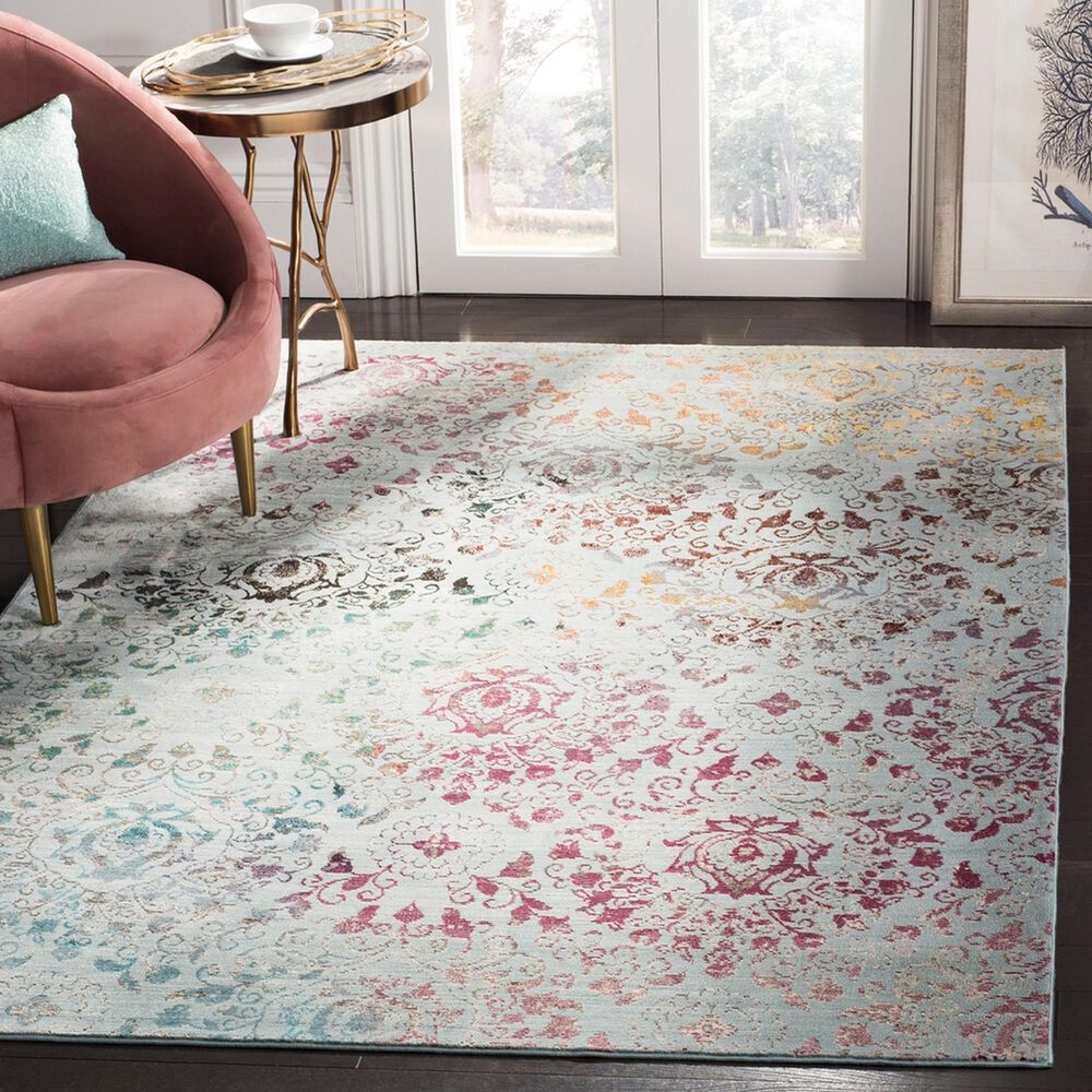 Safavieh Aria ARA172B 9&#39; x 12&#39; Blue and Multicolor Area Rug, , large