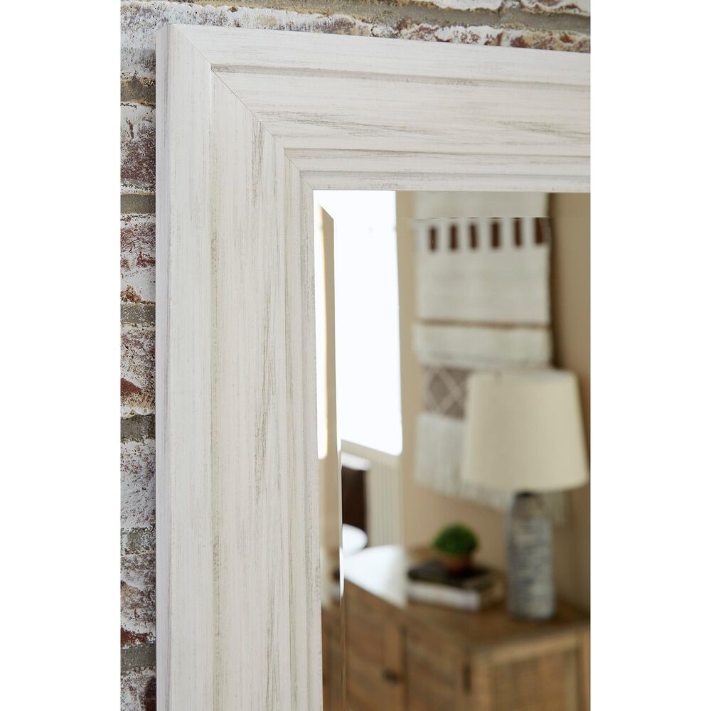 Signature Design by Ashley Jacee Floor Mirror in Antique White NFM