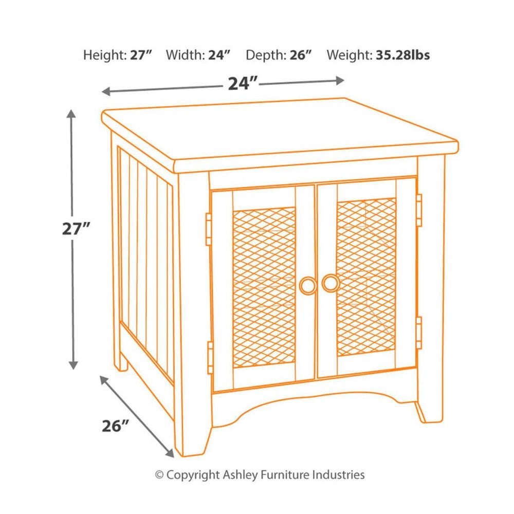 Ashley Wystfield End Table in Vintage White and Warm Brown, , large