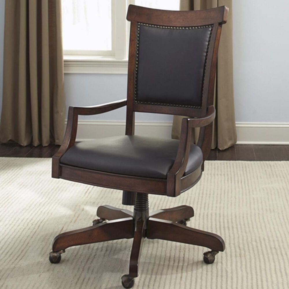 Belle Furnishings Brayton Manor Jr Executive Desk Chair in Cognac, , large