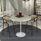Leisuremod LeisureMod Verve Collection Modern Bar Height Table White Base with 48 Round Light Natural Wood MDF Top, , large
