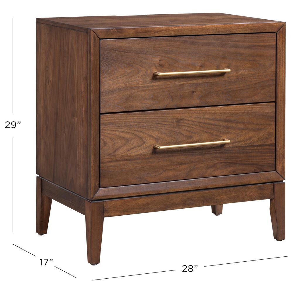 Riva Ridge Jasper 2 Drawer Nightstand in Modern Walnut, , large