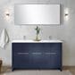 Lexora Home Lafarre 60" Double Bathroom Vanity in Navy Blue with 2 cm White Quartz Top and Rectangular Sinks, , large