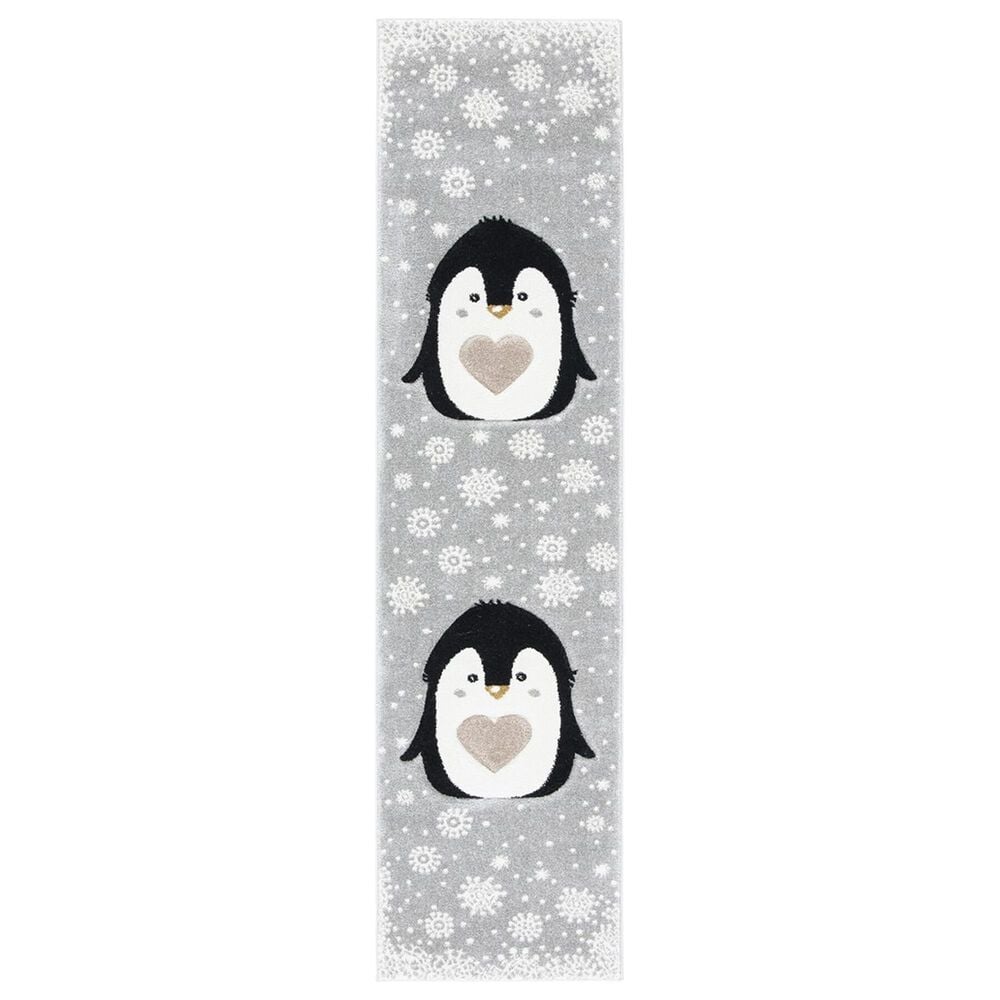 Safavieh Carousel 2" x 8" Light Grey and Black Kids Runner, , large