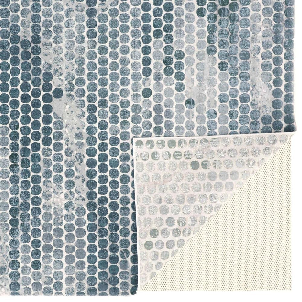 Feizy Atwell 2&#39;8&quot; x 10&#39; Blue and Silver Runner, , large