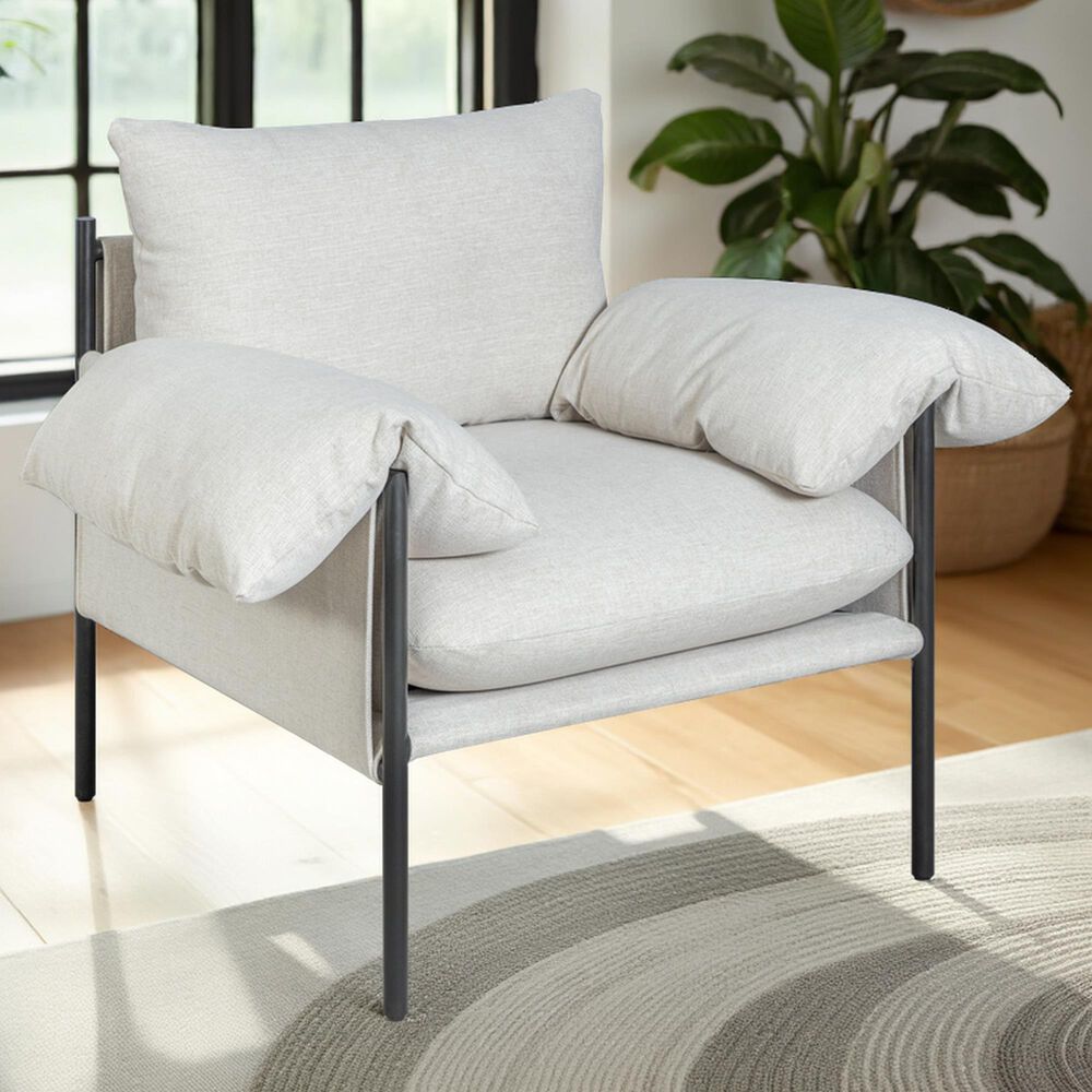 Blue River Bloom Accent Chair in Soft Oat, , large