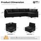 Noviland HOMLUX 5-Piece Oversize Mod Sectional in Black, , large