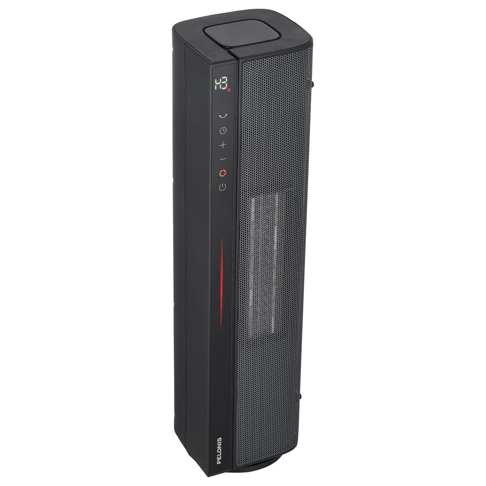 Pelonis 22" Ceramic Tower Dual Flex Heater with Thermostat in Black, , large