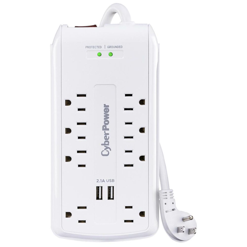 Cyber Power P806U - 8-Outlet and 2-USB Surge Protector, , large
