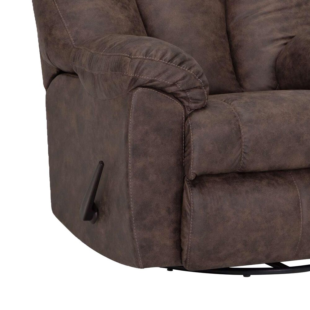 Moore Furniture Connery Manual Swivel Rocker Recliner in Amargo Coffee, , large
