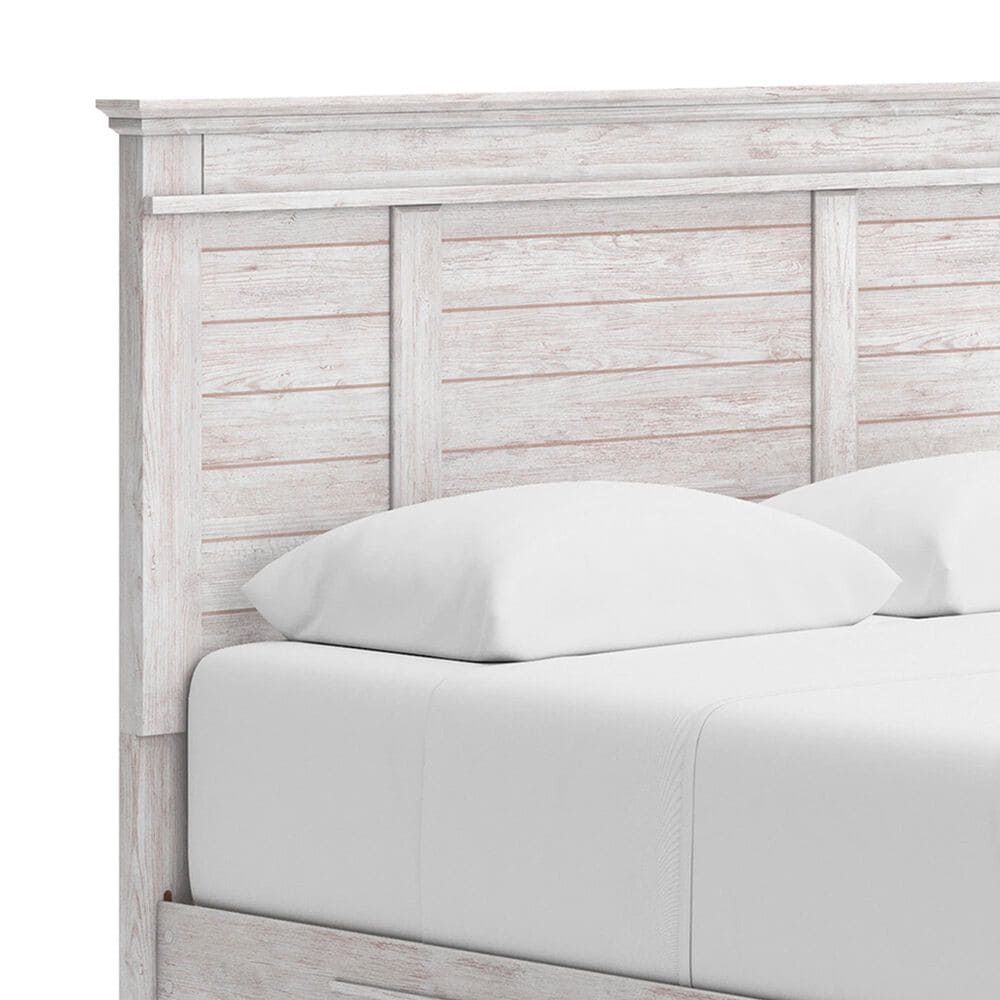 Ashley Makidern Queen Storage Bed with Six Drawers in Whitewash, , large