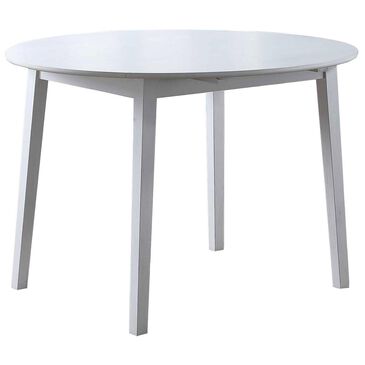 Steve Silver Naples Drop-Leaf Dining Table in Antiqued White - Table Only, , large