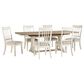 Ashley Trestle Dining Table and Chairs in Antique White and Brown, , large