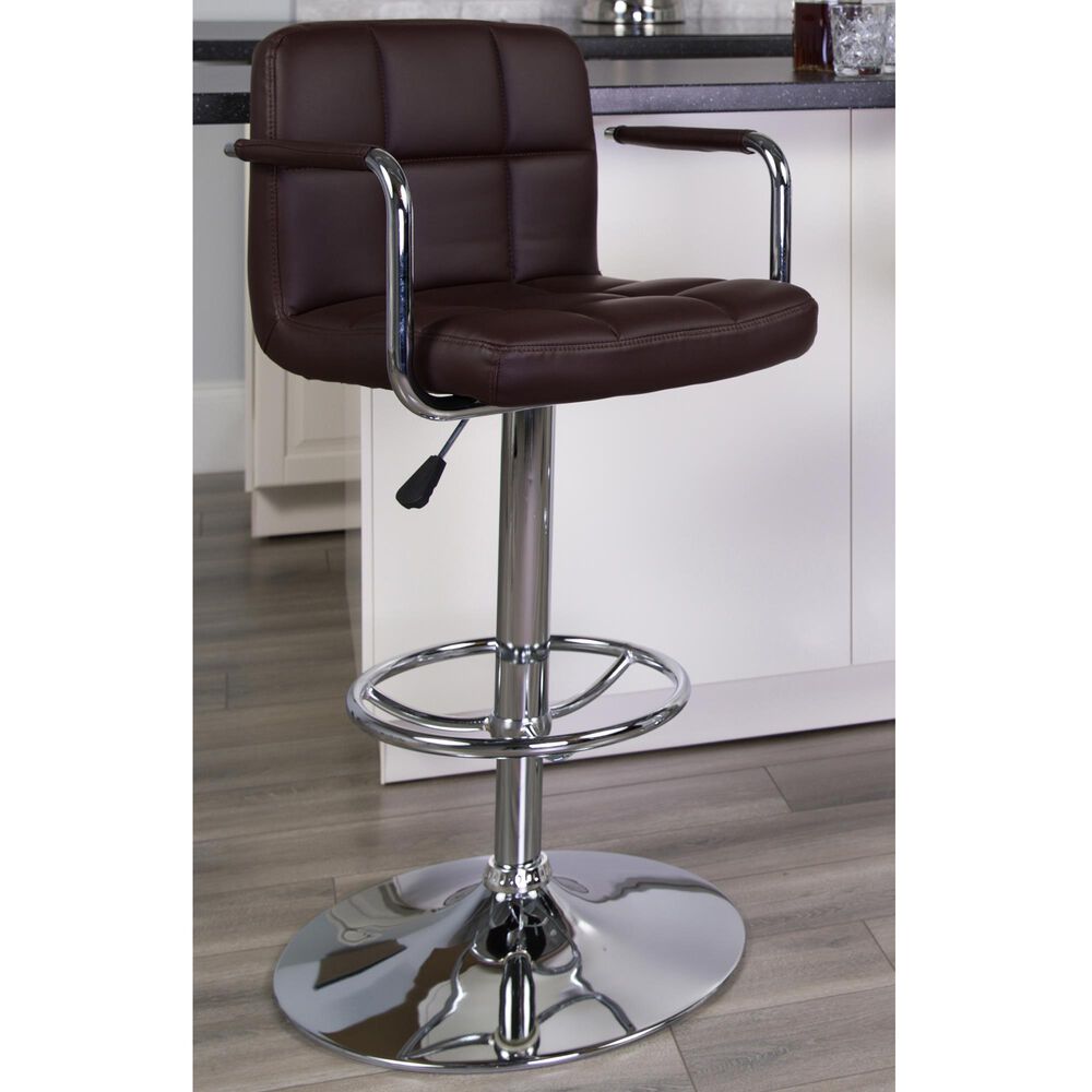 Flash Furniture Adjustable Barstool in Brown, , large