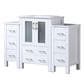 Lexora Home Volez 48" Single Bathroom Vanity in White with White Ceramic Top and Rectangular Sink, , large