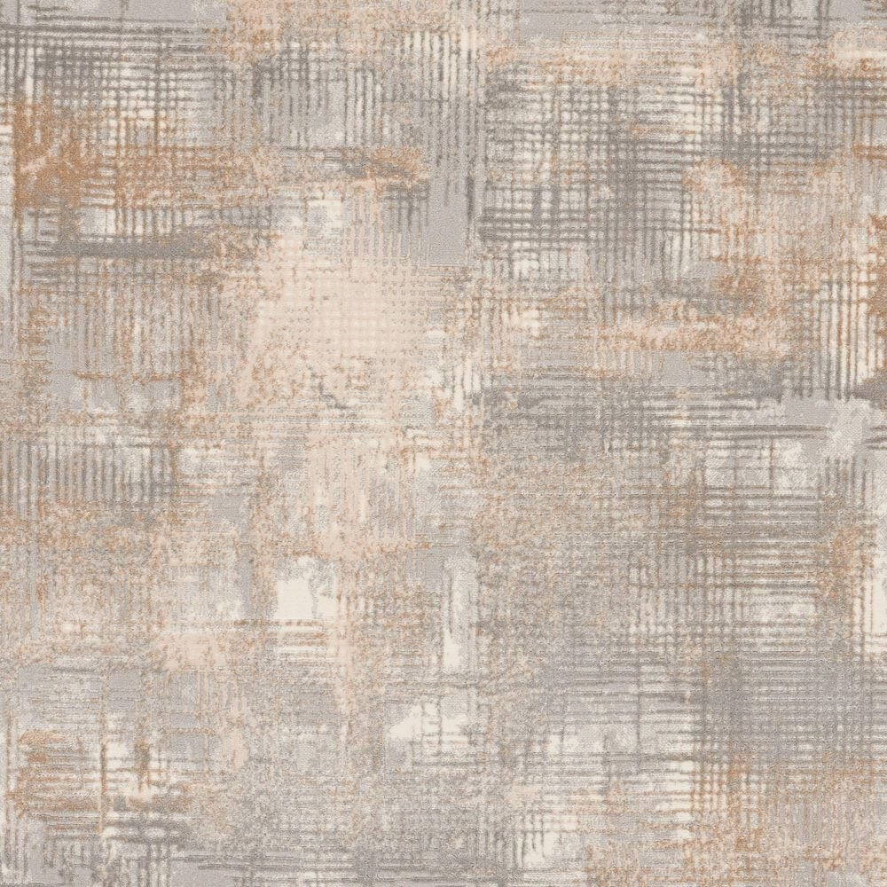 Nourison Rush CK951 4&#39; Round Grey and Beige Area Rug, , large