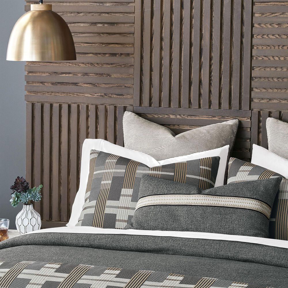 Eastern Accents Enoch 21&quot; x 37&quot; King Pillow Sham in Grigio Smoke and Elio Charcoal, , large