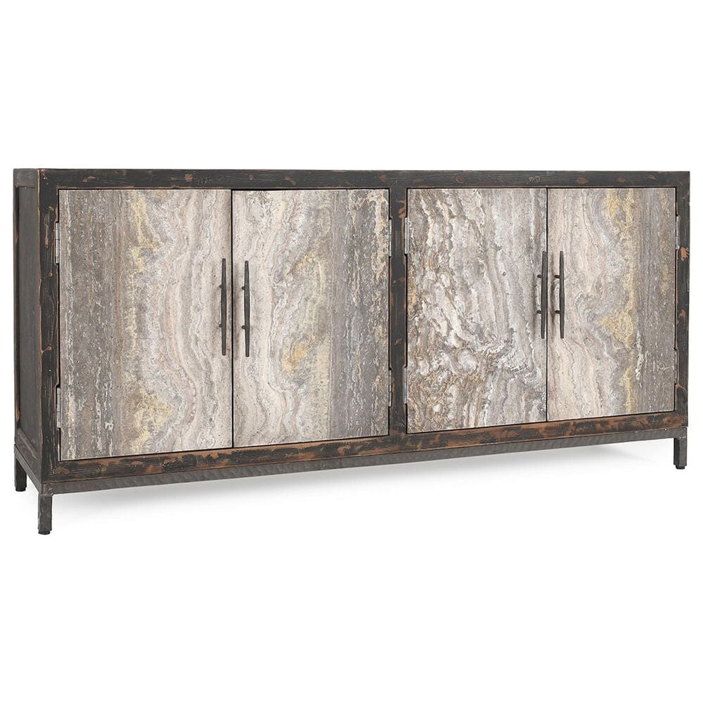 Classic Home Lisbon 4-Door Sideboard in Black, , large