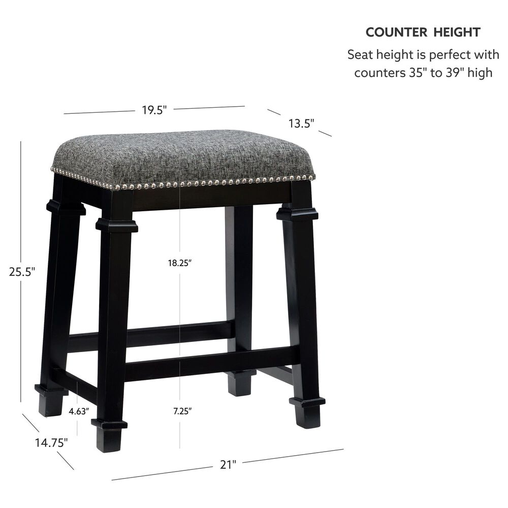 Linon Home Decor Kennedy Counter Stool in Black, , large