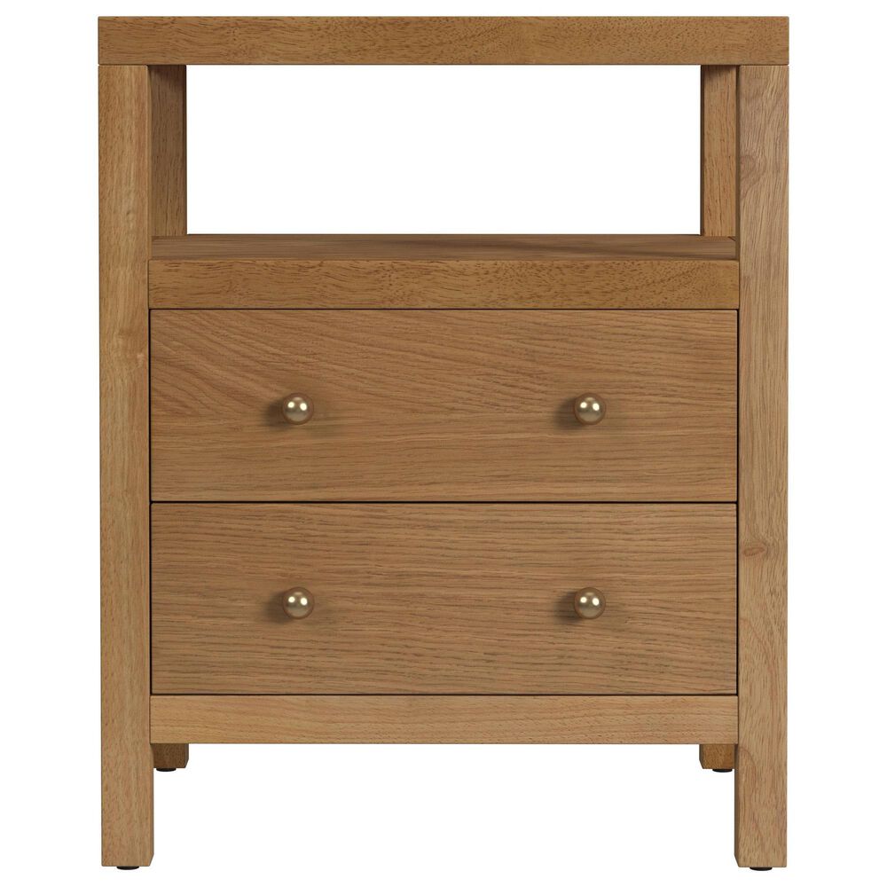 Butler Specialty Company Nora 2 Drawer Nightstand with Open Shelf in Light Natural Brown, , large