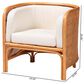 Baxton Studio Bandung Accent Chair with Light Honey Rattan in White, , large