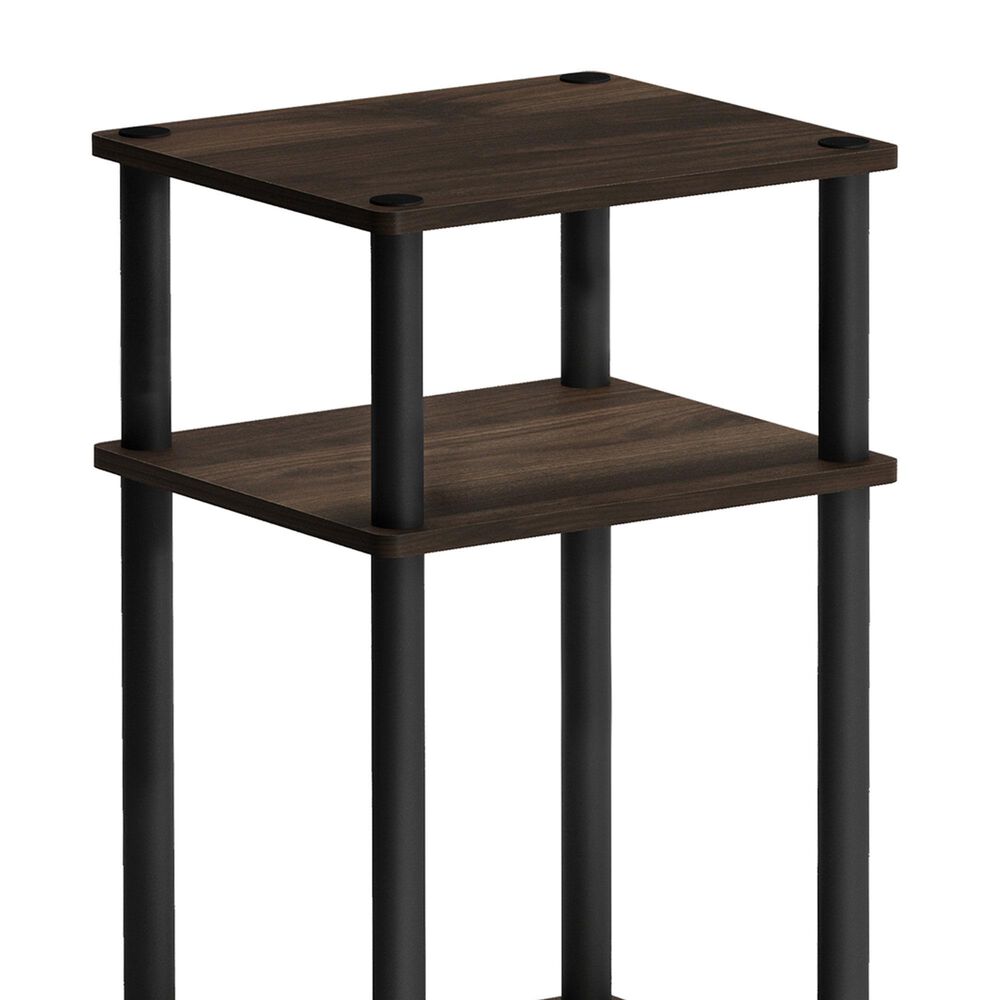 HOMLUX 3-Tier End Table in Columbia Walnut and Black, , large