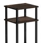 HOMLUX 3-Tier End Table in Columbia Walnut and Black, , large