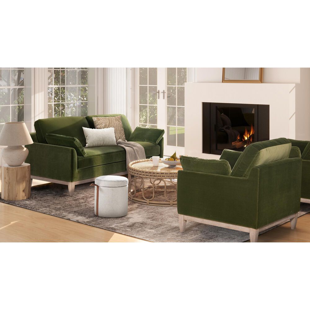 Jennifer Taylor Home Pasadena Stationary Sofa in Olive Green Velvet, , large