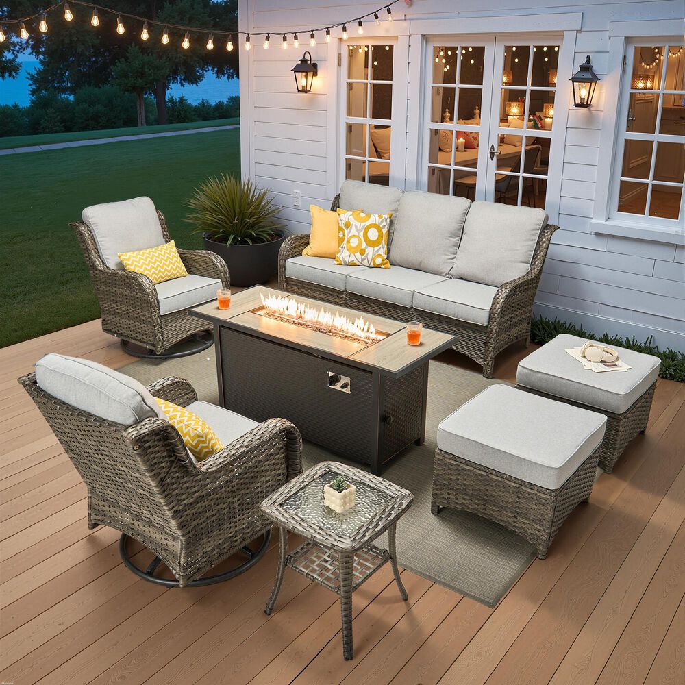 HOMLUX 7-Piece Patio Set in Grey, , large