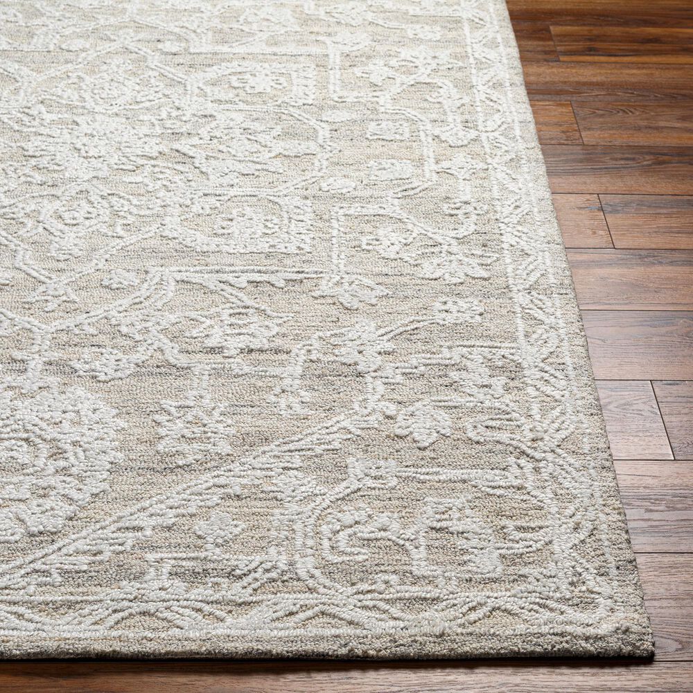 Surya Piazza PZZ-2304 2&#39; x 3&#39; White, Beige, Charcoal, Light Grey Area Rug, , large