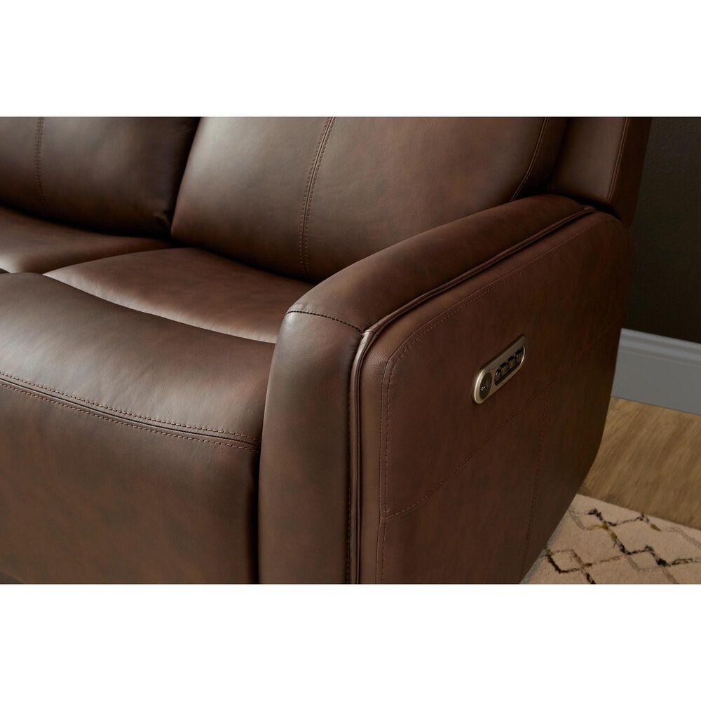 Flexsteel Alister Gliding Power Reclining Sofa with Headrest and Lumbar in Burnt Umber, , large