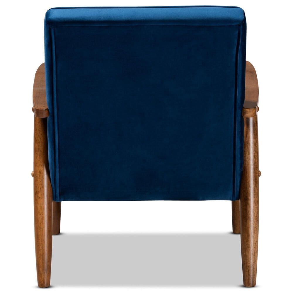 Baxton Studio Sorrento Arm Chair in Navy Blue, , large