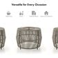 Furniture of America Meja Round Patio Coffee Table in Gray, , large