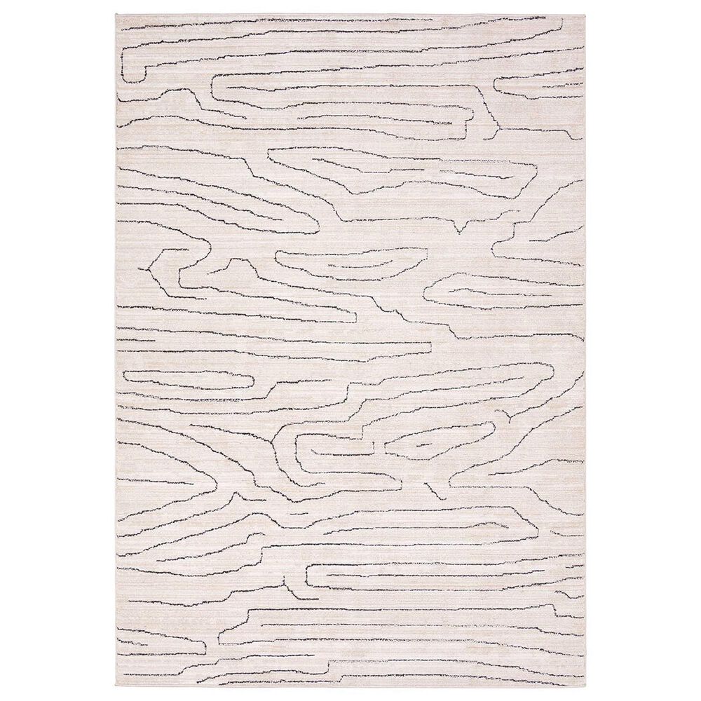 Jaipur Eva Newlyn 5" x 8" Morganite, Oatmeal, French Oak, Coconut Cream and Licorice Area Rug, , large