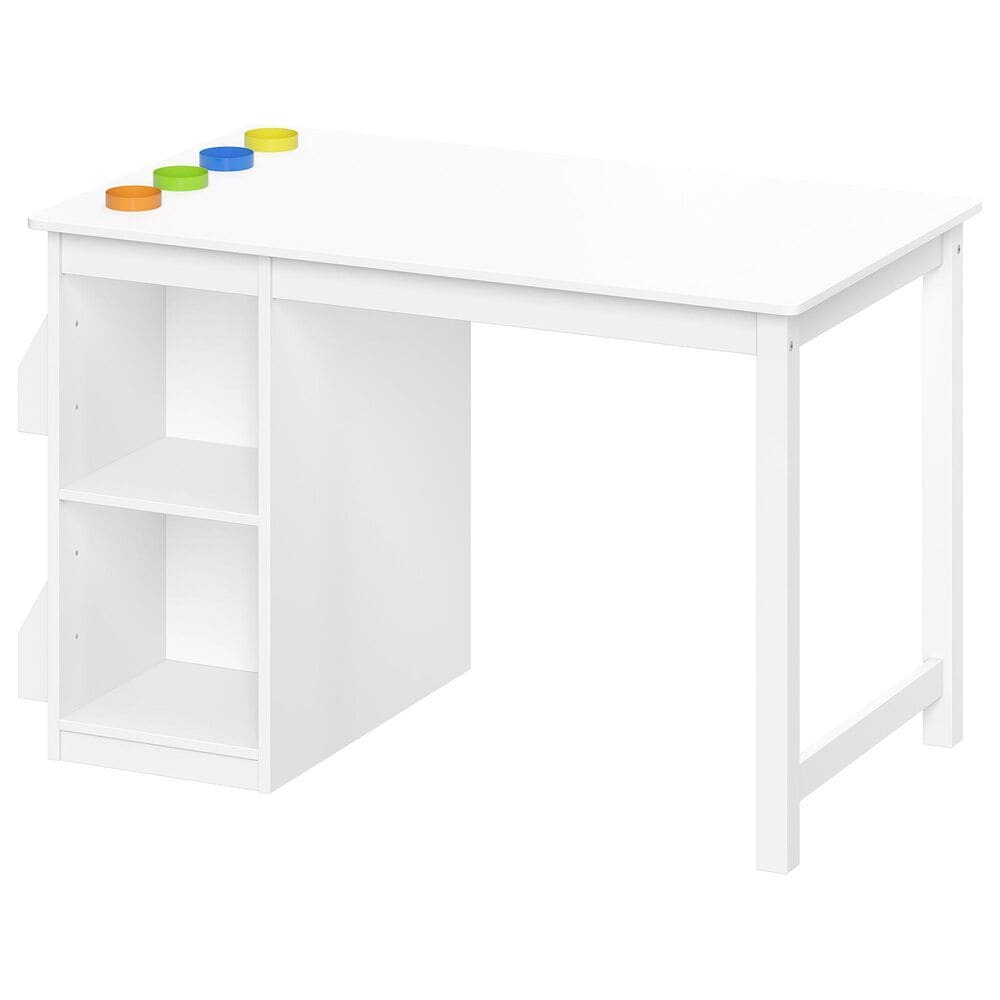 RiverRidge Home 3-Piece Kids Desk and Chair Set with Cubbies and Bookracks in White, , large