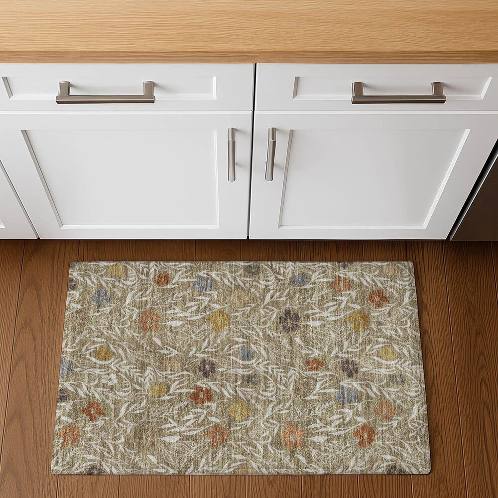 Dalyn Rug Company Soft Essentials Floral Coffee 1'8" x 2'6" Indoor/Outdoor Area Rug, , large