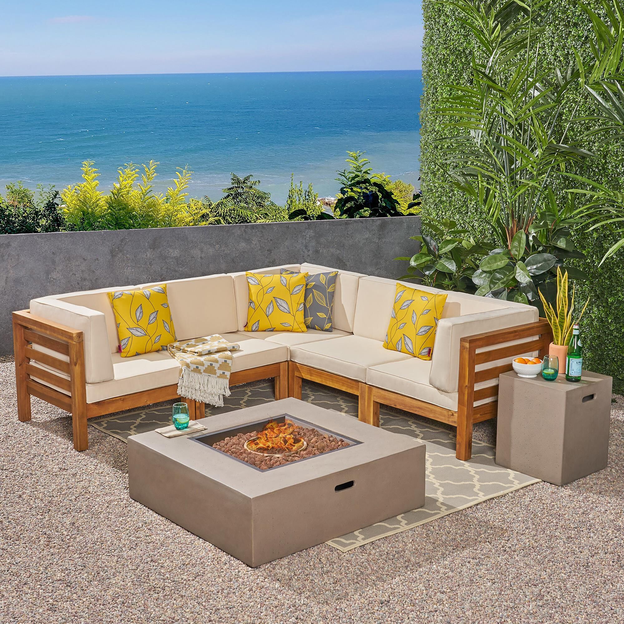 Noble house patio furniture with fire pit best sale