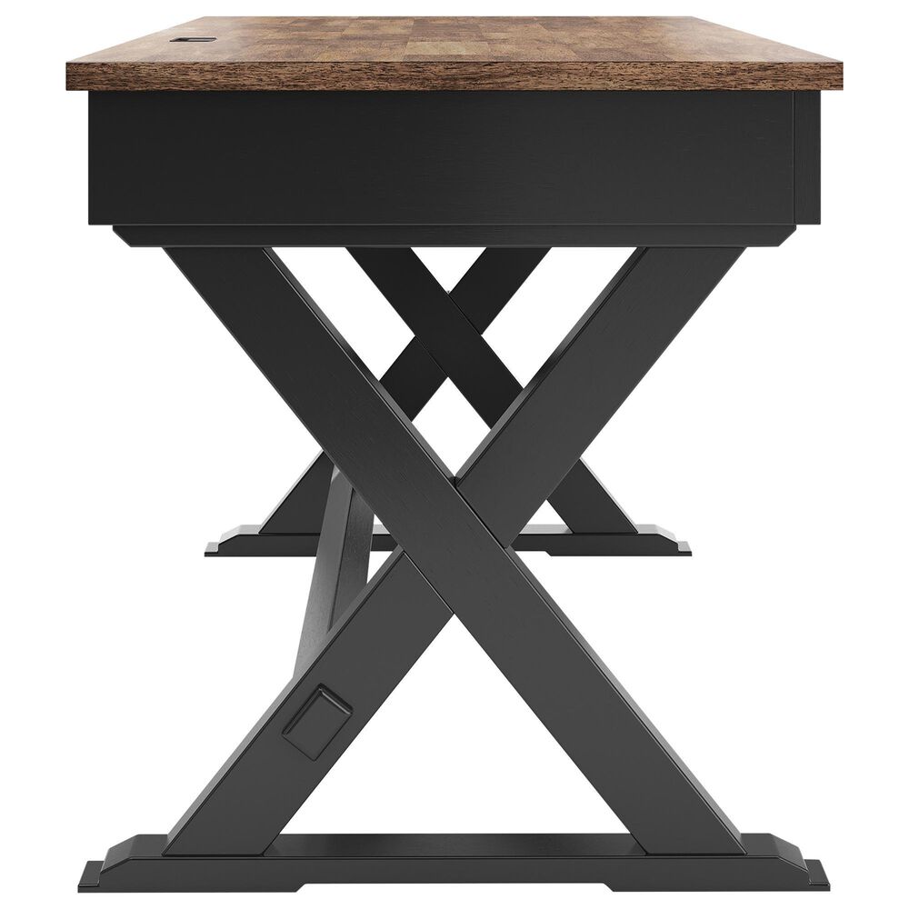 Ashley Wildenauer Home Office Desk in Rich Brown and Warm Satin Black, , large