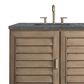 James Martin Vanities Portland 60" Double Bathroom Vanity in Whitewashed Walnut with 3 cm Parisien Bleu Quartz Top and Rectangular Sinks, , large