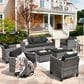 HOMLUX 8-Piece Outdoor Patio Furniture in Black, , large