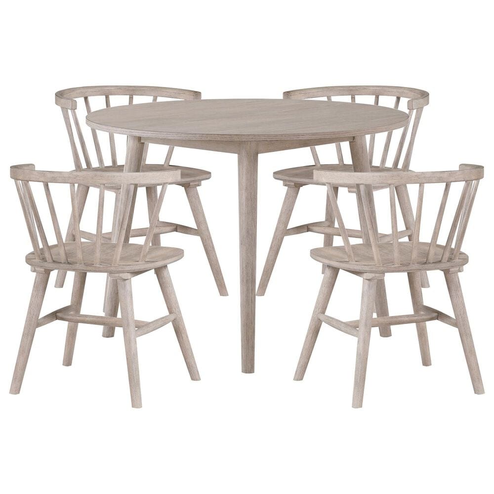 STEVE SILVER Willow 5-Piece Round Dining Set in Sand, , large
