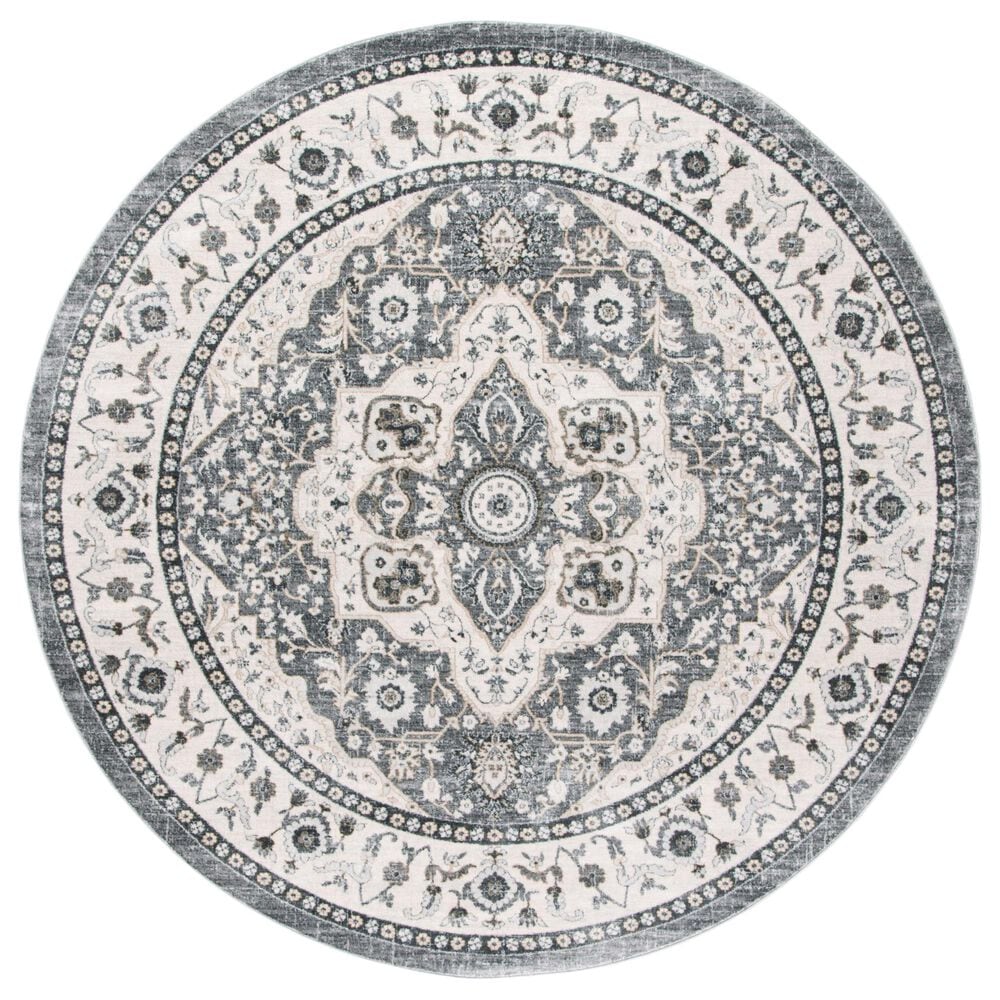 Safavieh Isabella ISA936F 6"7" Round Gray and Cream Area Rug, , large