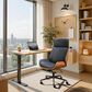 Zuo Modern Flex High Back Office Chair with Black Faux Leather in Black and Walnut, , large