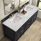 James Martin Vanities Lorelai 72" Double Vanity in Black Onyx with 3 cm Carrara White Marble Top, , large