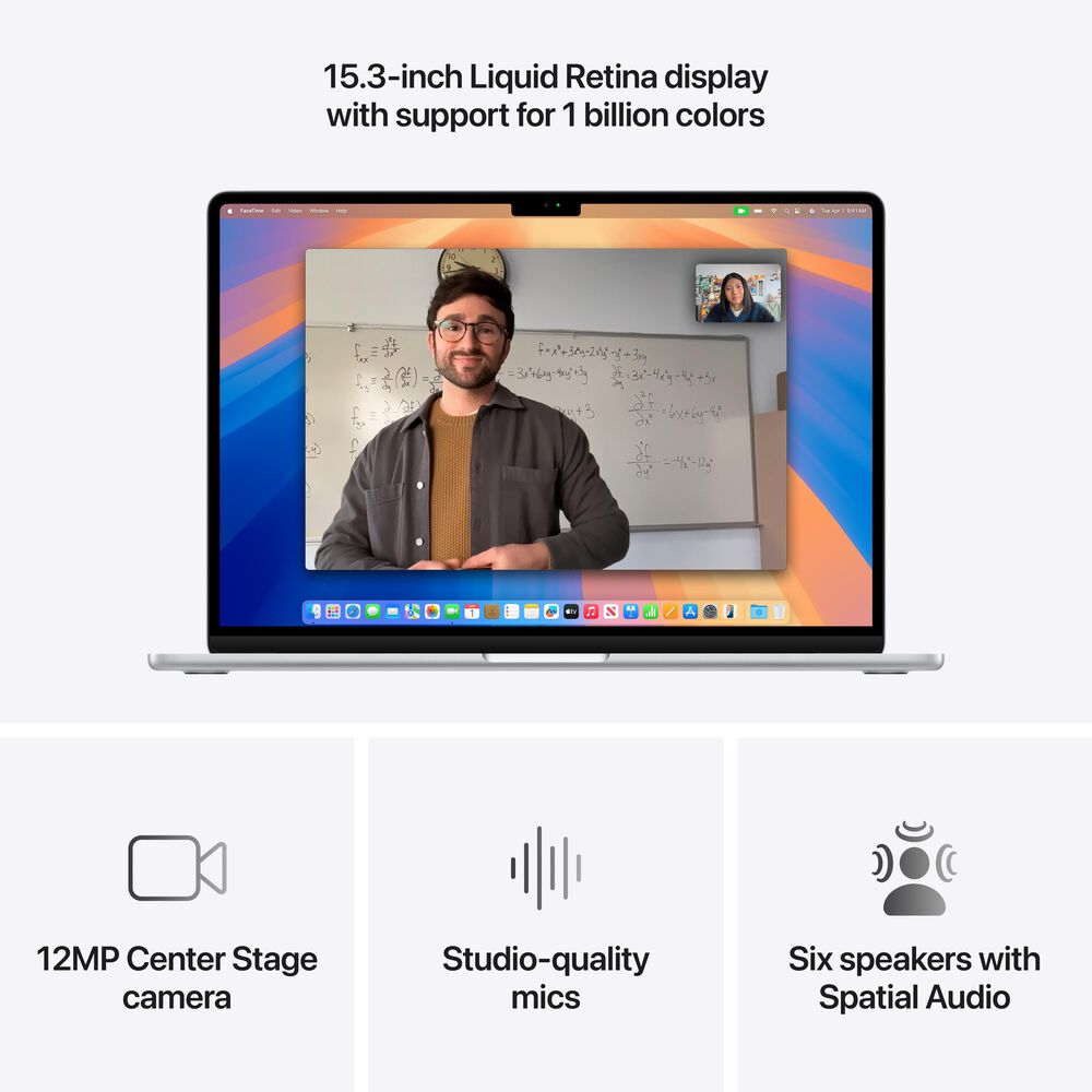 Apple MacBook Air 15-inch Laptop M4 chip - 10 Core CPU - 10 Core GPU - 16GB Memory - 256GB SSD - Silver &#40;Latest Model&#41;, , large