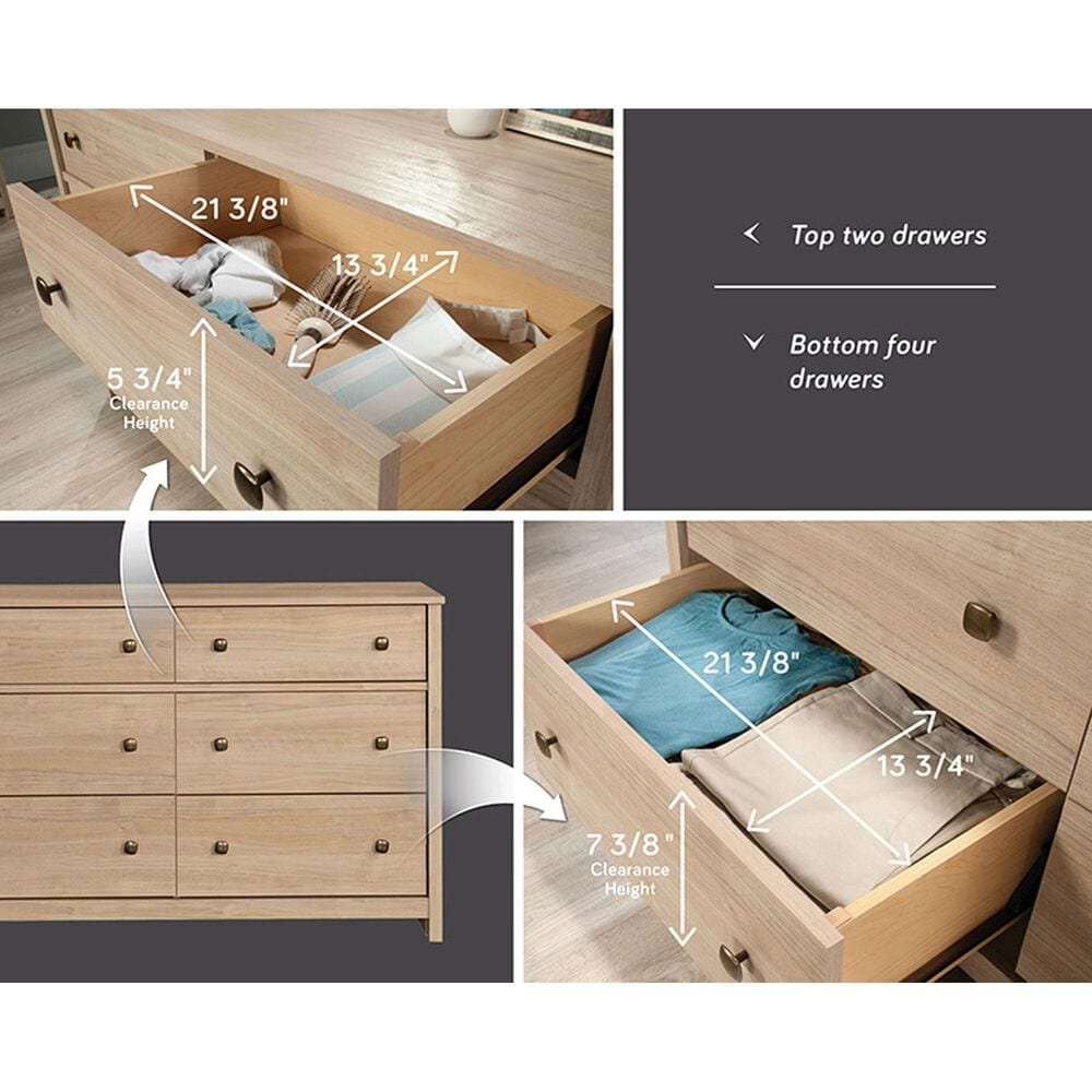 Sauder River Ranch 6-Drawer Dresser in Harvest Walnut, , large