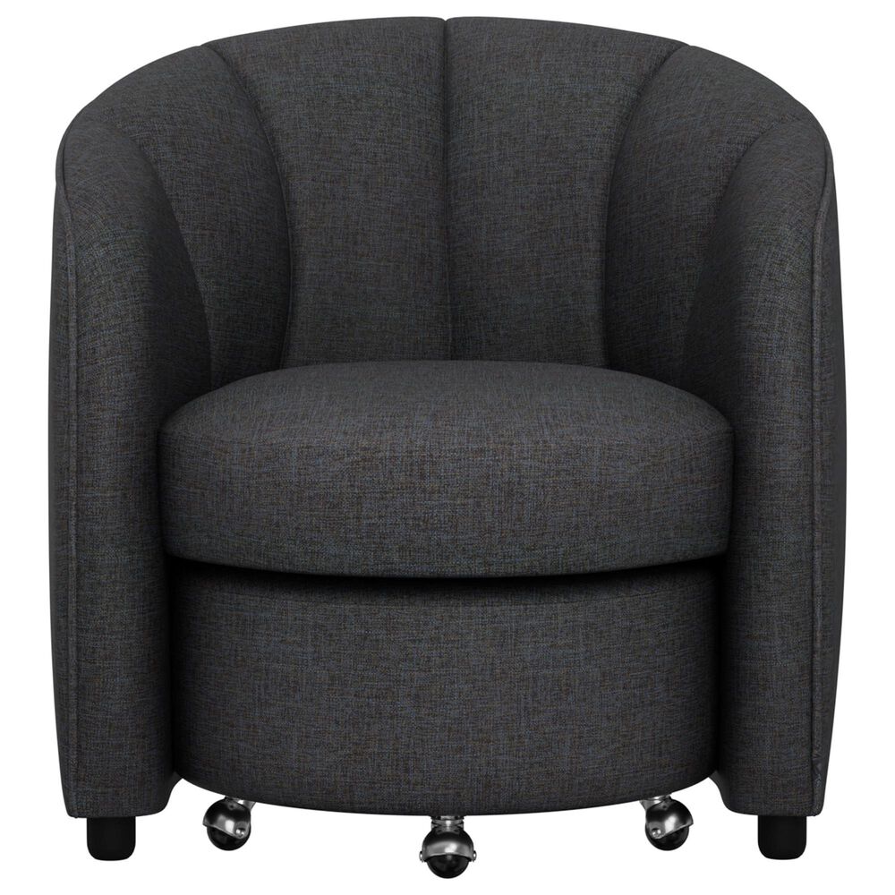 Golden Wave Furniture Elliot Accent Chair and Ottoman with Casters in Charcoal, , large