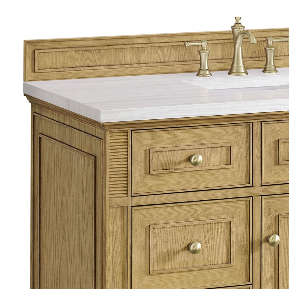 James Martin Vanities Lorelai 48&quot; Single Vanity in Light Natural Oak with 3 cm Arctic Fall Solid Surface Top, , large